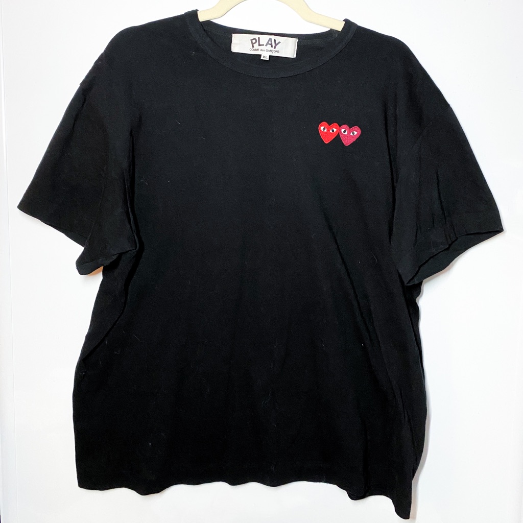 Euc Comme Des Garons Cdg Play Double Heart Tee